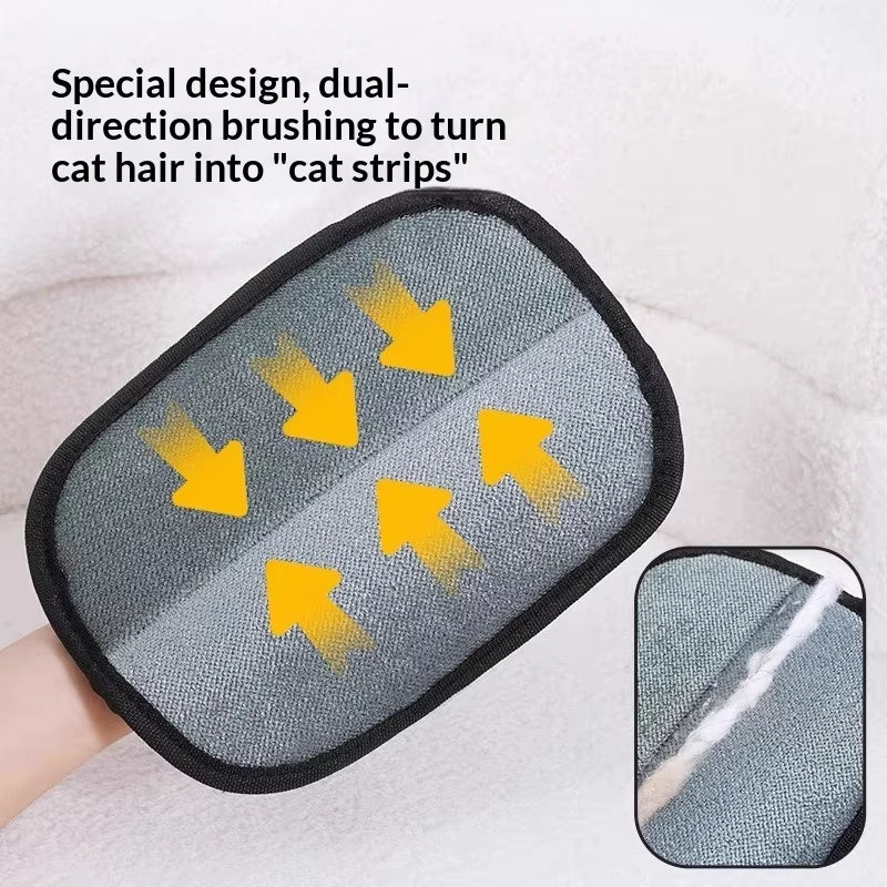 Pet Hair Removal Glove Cat & Dog Hair Cleaner Easy to Use Dual-Sided Adhesion Electrostatic Brush Multifunctional Home Use